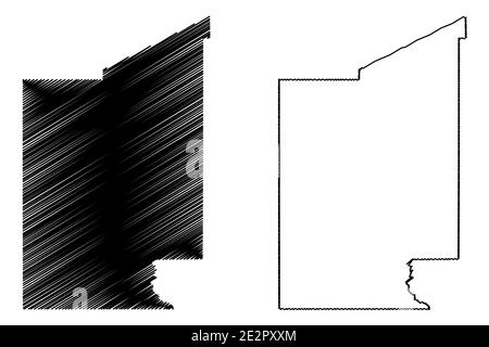 Dona Ana County, New Mexico (U.S. County, United States of America, USA, U.S., US) Kartenvektordarstellung, Scribble-Skizze Dona Ana-Karte Stock Vektor