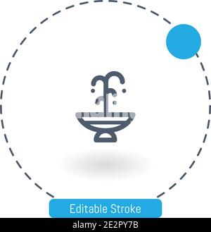 Fountain Vector Icon editierbare Konturumrisssymbole für Web und Mobil Stock Vektor