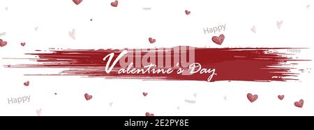 Alles Liebe zum valentinstag mit Aquarell Splash und Mini roten Herzen auf weißem Hintergrund. Vektor-Einsatz für die Liebe Konzept-Design, Karte, Poster, valentine's da Stock Vektor