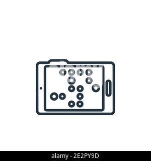 Vektorsymbol für Brailleschrift-Umrisse. Dünne Linie schwarze Braille-Symbol, flache Vektor einfache Element Illustration aus editierbaren Kommunikationskonzept isoliert auf whi Stock Vektor