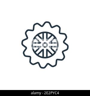 Vektorsymbol für den Umriss des Zahnrads. Dünne Linie schwarz Auto Ritzel Symbol, flache Vektor einfache Element Illustration aus editierbaren Autoteile Konzept isoliert Stock Vektor