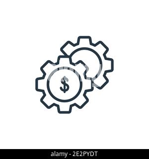 Vektorsymbol für die Umrisslinie für Economy-Getriebe. Dünne Linie schwarz Wirtschaft Getriebe-Symbol, flache Vektor einfache Element Illustration aus editierbaren Wirtschaft und Finanzen Konzept i Stock Vektor