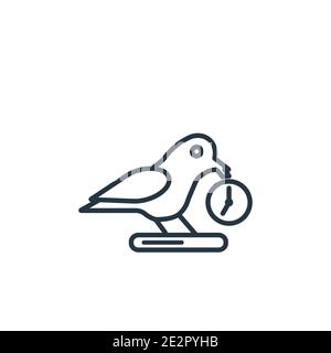 Vektorsymbol „Early Bird Outline“. Dünne Linie schwarz Early Bird Symbol, flache Vektor einfache Element Illustration aus editierbaren Crowdfunding Konzept isoliert s Stock Vektor