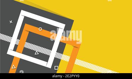 Abstrakt moderne futuristische Grafik Hintergrund. Gelber Hintergrund mit Streifen. Minimalistisches geometrisches abstraktes Hintergrunddesign, Bannerhintergrund in Stock Vektor