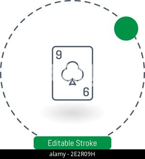 Kartenspiel Vektor-Symbol editierbare Kontur Umrisssymbole für Web Und mobil Stock Vektor