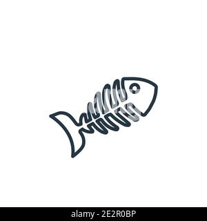 Symbol für den Vektor des Fischskeletts. Dünne Linie schwarz Fisch Skelett Symbol, flache Vektor einfache Element Illustration aus editierbaren Getränken Konzept isoliert o Stock Vektor