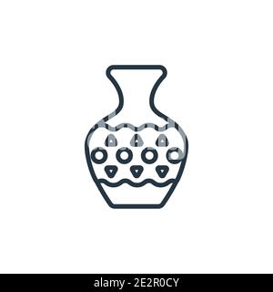 indianer Pot Outline Vektor-Symbol. Dünne Linie schwarz native american Pot Symbol, flache Vektor einfache Element Illustration aus editierbaren Kultur conce Stock Vektor