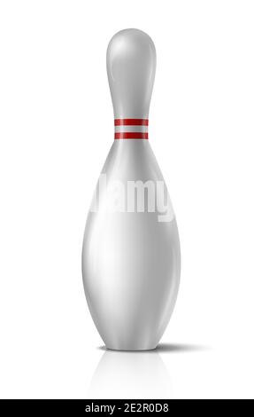 Realistisches Vektor-Bowling-Symbol auf weißem Hintergrund isoliert. Stock Vektor