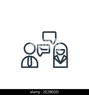 Vektorsymbol für Beratungsübersicht. Dünne Linie schwarz Consulting-Symbol, flache Vektor einfache Element Illustration aus editierbaren Geschäftskonzept isoliert auf wh Stock Vektor