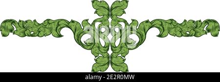 Filigrane Blatt Muster Blumen Scroll Pattern Stock Vektor
