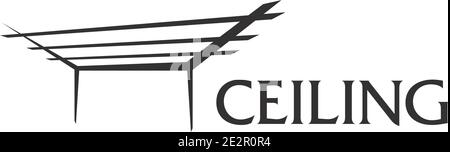 Vektor-Logo der Decke und Stretch-Decken Stock Vektor