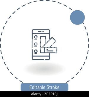 pantone Vektorsymbol bearbeitbare Konturumrisssymbole für Web und Mobil Stock Vektor