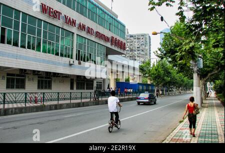 U-Bahn-Station in Shanghai, China Stockfoto
