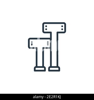 Vektorsymbol für den Umriss der Bonnstange. Dünne Linie schwarz Ausbeinstangensymbol, flacher Vektor einfache Elementdarstellung aus editierbarem Konstruktionskonzept isoliert o Stock Vektor