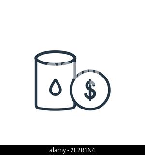Vektorsymbol für die Darstellung der Ölökonomie. Dünne Linie schwarz Öl Wirtschaft Symbol, flache Vektor einfache Element Illustration aus editierbaren ÖkonomieundFinanz-Konzept iso Stock Vektor