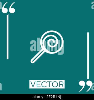 Lineares Symbol für schrägen Lollipop. Bearbeitbare Konturlinie Stock Vektor