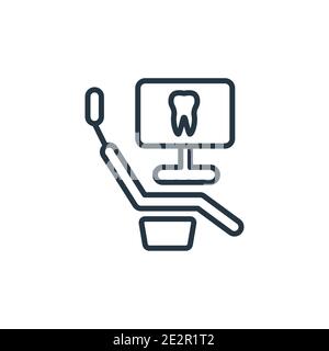 Vektorsymbol für den Zahnarztmonitor. Dünne Linie schwarz Dental Monitor Symbol, flache Vektor einfache Element Illustration von editierbaren Zahnarzt Konzept zu isolieren Stock Vektor