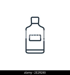 Symbol für Rumumrissvektor. Dünne Linie schwarzes Rum-Symbol, flacher Vektor einfache Element Illustration aus editierbaren Getränke Konzept isoliert auf weißem Hintergrund Stock Vektor