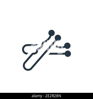 Haarclip-Werkzeug Umrissvektor-Symbol. Dünne Linie schwarz Haarclip Werkzeug Symbol, flache Vektor einfache Element Illustration von editierbaren Beauty-Konzept isoliert Stock Vektor