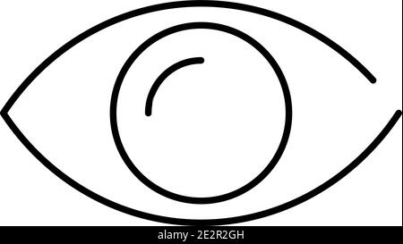 Menschliches Auge - modernes Symbol mit dünnen Linien. Einfache Darstellung des schwarzen Umrisses. Stock Vektor