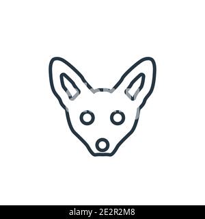 Fennec-Umrissvektor-Symbol. Dünne Linie schwarz Fennec Symbol, flache Vektor einfache Element Illustration aus editierbaren Wüste Konzept isoliert Strich auf weiß Stock Vektor
