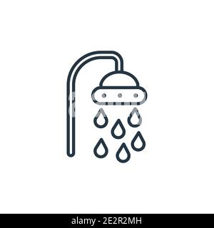 Vektorsymbol für den Duschort. Dünne Linie schwarz Dusche Ort Symbol, flache Vektor einfache Element Illustration aus editierbaren Beauty-Konzept isoliert str Stock Vektor