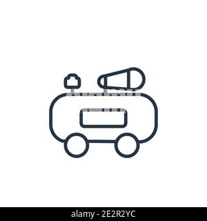 Vektorsymbol für Luftkompressor-Kontur. Dünne Linie schwarz Luftkompressor Symbol, flache Vektor einfache Element Illustration von editierbaren Konstruktionskonzept ist Stock Vektor