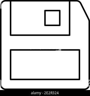 Diskettenlaufwerk speichern - modernes dünnes Symbol. Einfache Darstellung des schwarzen Umrisses. Stock Vektor