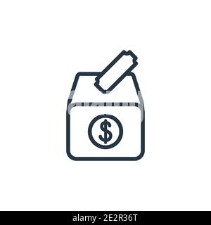 Symbol für den Spendenumriss. Dünne Linie schwarz Donation Icon, flache Vektor einfache Element Illustration aus editierbaren Wirtschaft und Finanzen Konzept isoliert Stock Vektor