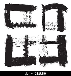 Grunge-Set2 Der Pinselstrich2 Stock Vektor