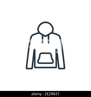 Vektorsymbol für Sweatshirt-Umrisse. Dünne Linie schwarz Sweatshirt Symbol, flache Vektor einfache Element Illustration aus editierbare Kleidung Konzept isoliert Strich Stock Vektor