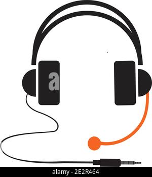 Kopfhörer Vektor-Symbol, Call-Center-Symbol Vektor-Illustration Design Stock Vektor