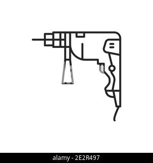 Symbol für die Farblinie des elektrischen Bohrers. Piktogramm für Webseite, mobile App, Promo. Stock Vektor