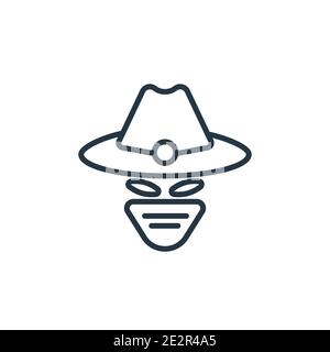 Vektorsymbol für Outlaw Outline. Dünne Linie schwarz Outlaw Symbol, flache Vektor einfache Element Illustration aus editierbaren Wüste Konzept isoliert Strich auf weiß Stock Vektor