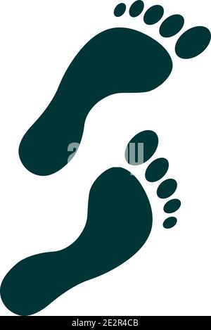 Einfaches Barfuß-Fußabdruck-Symbol oder Symbol isoliert auf weißem Vektor Abbildung Stock Vektor