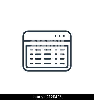 Symbol für den Codierungsumriss. Dünne Linie schwarzes Codiersymbol, flacher Vektor Einfache Elementdarstellung aus editierbarem Digital Economy Konzept isolierter Strich Stock Vektor