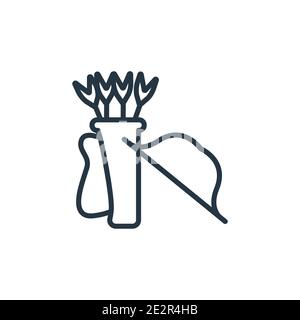 Native amerticanische Pfeile und Köcher Umriss Vektor-Symbol. Dünne Linie schwarz native amertican Pfeile und Köcher Symbol, flache Vektor einfaches Element illustrati Stock Vektor