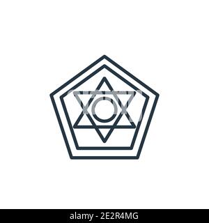 David Umriss Vektor-Symbol. Dünne Linie schwarz david Symbol, flache Vektor einfache Element Illustration aus editierbaren Kulturen Konzept isolierte Kontur auf weiß Stock Vektor
