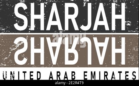 Sharjah Logo Illustrator Stil speziell für arabische Logos und Sharjah Veranstaltungen und Print Stock Vektor