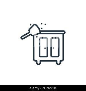 Vektorsymbol „Staubstruktur“. Dünne Linie schwarz Staubbild Symbol, flache Vektor einfache Element Illustration von editierbaren Reinigungskonzept isoliert auf weißem BA Stock Vektor