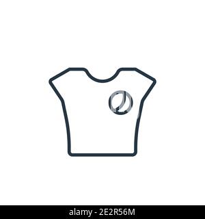 Vektorsymbol für die Umrisse des Fußballtrikots. Dünne Linie schwarz Fußball-Trikot-Symbol, flache Vektor einfache Element Illustration von editierbaren brasilia Konzept isol Stock Vektor