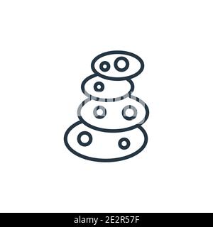 Vektorsymbol „Steine umreißen“. Dünne Linie schwarze Steine Symbol, flache Vektor einfache Element Illustration aus editierbaren Wüste Konzept isoliert Strich auf weiß Stock Vektor