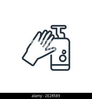 Vektorsymbol für den Umriss der Handwäsche. Dünne Linie schwarze Hand waschen Symbol, flache Vektor einfache Element Illustration aus editierbaren Reinigungskonzept isoliert s Stock Vektor