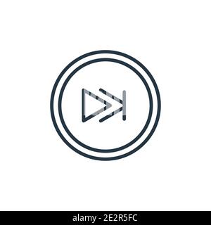 Symbol für den schnellen Vorlauf des Umrisses. Dünne Linie schwarz Schnellvorlauf Symbol, flache Vektor einfache Element Illustration aus editierbaren Pfeilen Konzept isoliert auf Stock Vektor