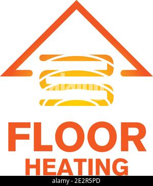 Vector-Logo für Fußbodenheizung und -Heizung Stock Vektor