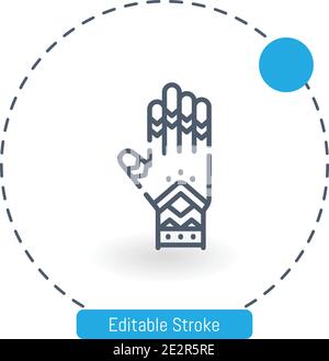 Henna gemalte Hand Vektor-Symbol editierbare Kontur Umrisssymbole für Web und Mobil Stock Vektor