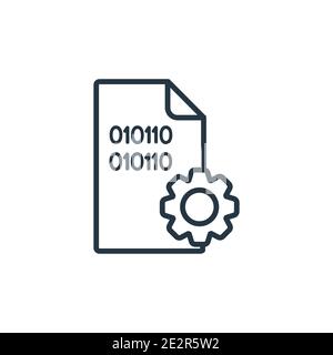 Symbol für den Umriss der Protokolldatei. Dünne Linie schwarze Log-Datei-Symbol, flache Vektor einfache Element Illustration aus editierbaren Big Data Konzept isoliert auf weiß Stock Vektor