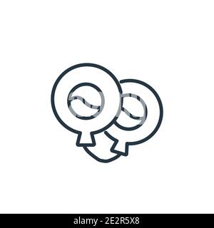 Vektorsymbol für den Umriss von Ballons. Dünne Linie schwarze Ballons Symbol, flache Vektor einfache Element Illustration von editierbaren brasilia Konzept isolierte Schlaganfall auf Stock Vektor