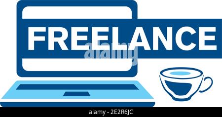 Vector-Logo für Freiberufler und Telearbeit Stock Vektor