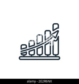 Datenanalyse aufwärtslaufende Balken Diagramm Umriss Vektor-Symbol. Dünne Linie schwarze Datenanalyse aufwärtslaufende Balken Diagramm Symbol, flache Vektor einfache Element Illustration Stock Vektor